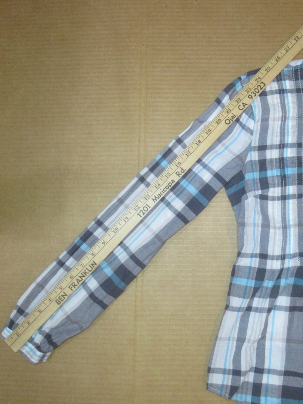 Aeropostale 100% Cotton Plaid Cinch Waist Button-Down Top | Size Small - Picture 6 of 12